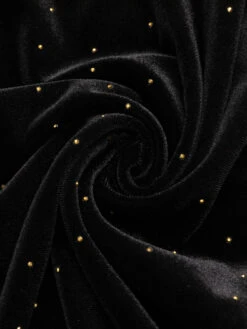 Black 1960s Off-Shoulder Rhinestones Velvet Dress -Candi Clothing Shop SCV021045 7