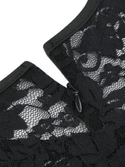 Navy Blue 1950s Halloween Lace Patchwork Dress 12 Navy Blue 1950s Halloween Lace Patchwork Dress -Candi Clothing Shop SCV021088 NB 5