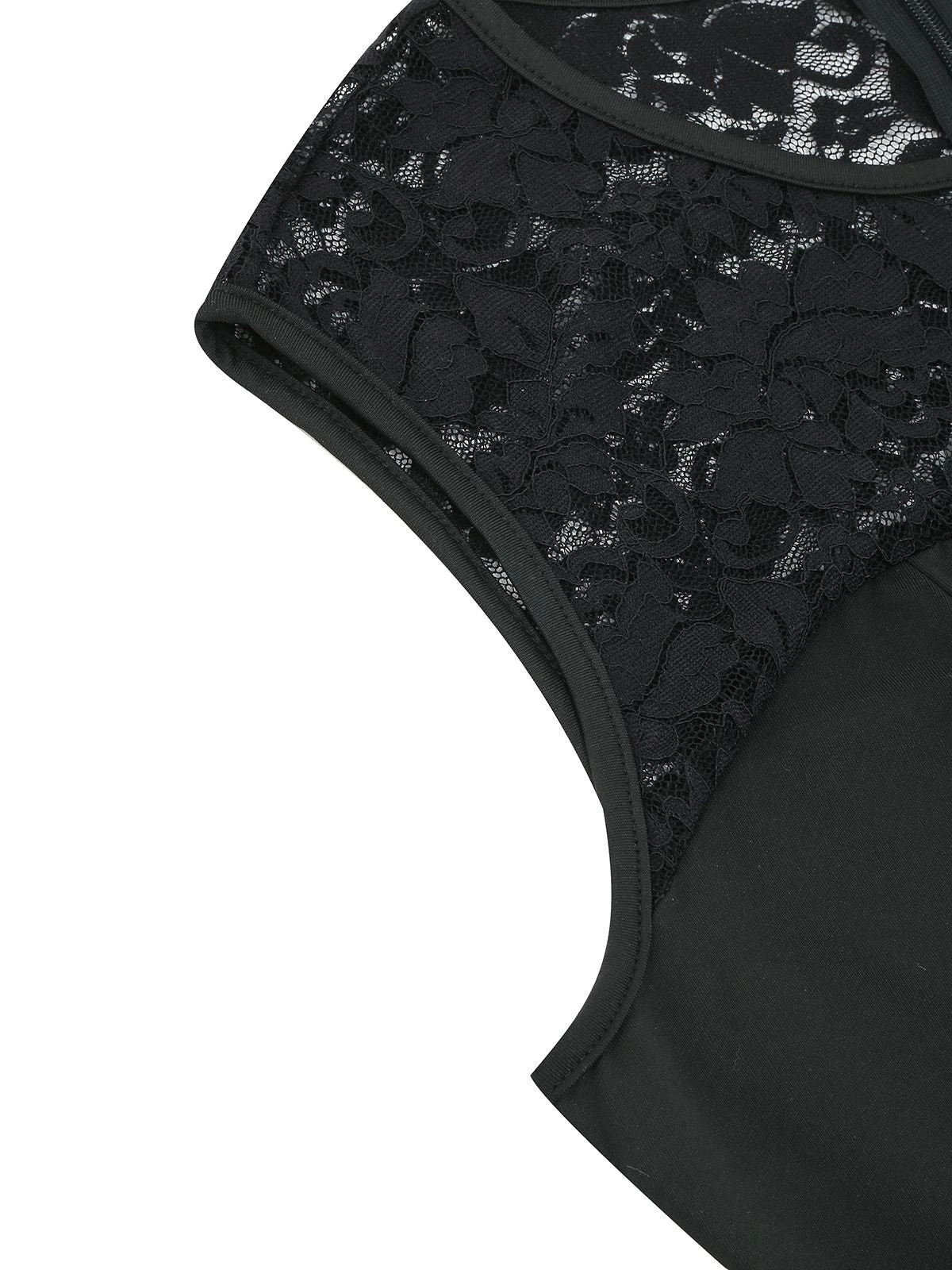 Blue 1950s Halloween Lace Patchwork Dress 4 Blue 1950s Halloween Lace Patchwork Dress - Image 4