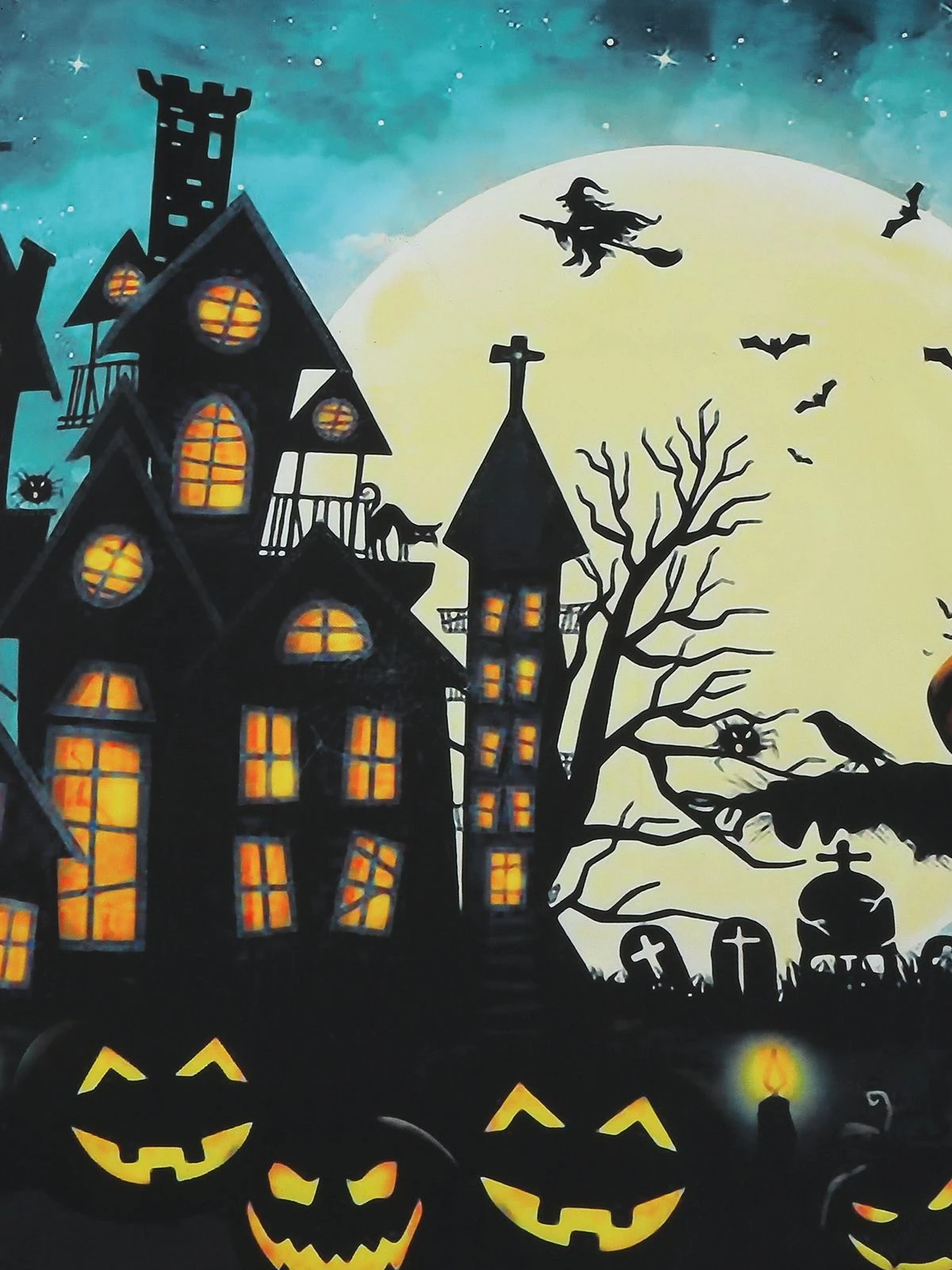 Blue 1950s Halloween Lace Patchwork Dress 5 Blue 1950s Halloween Lace Patchwork Dress - Image 5