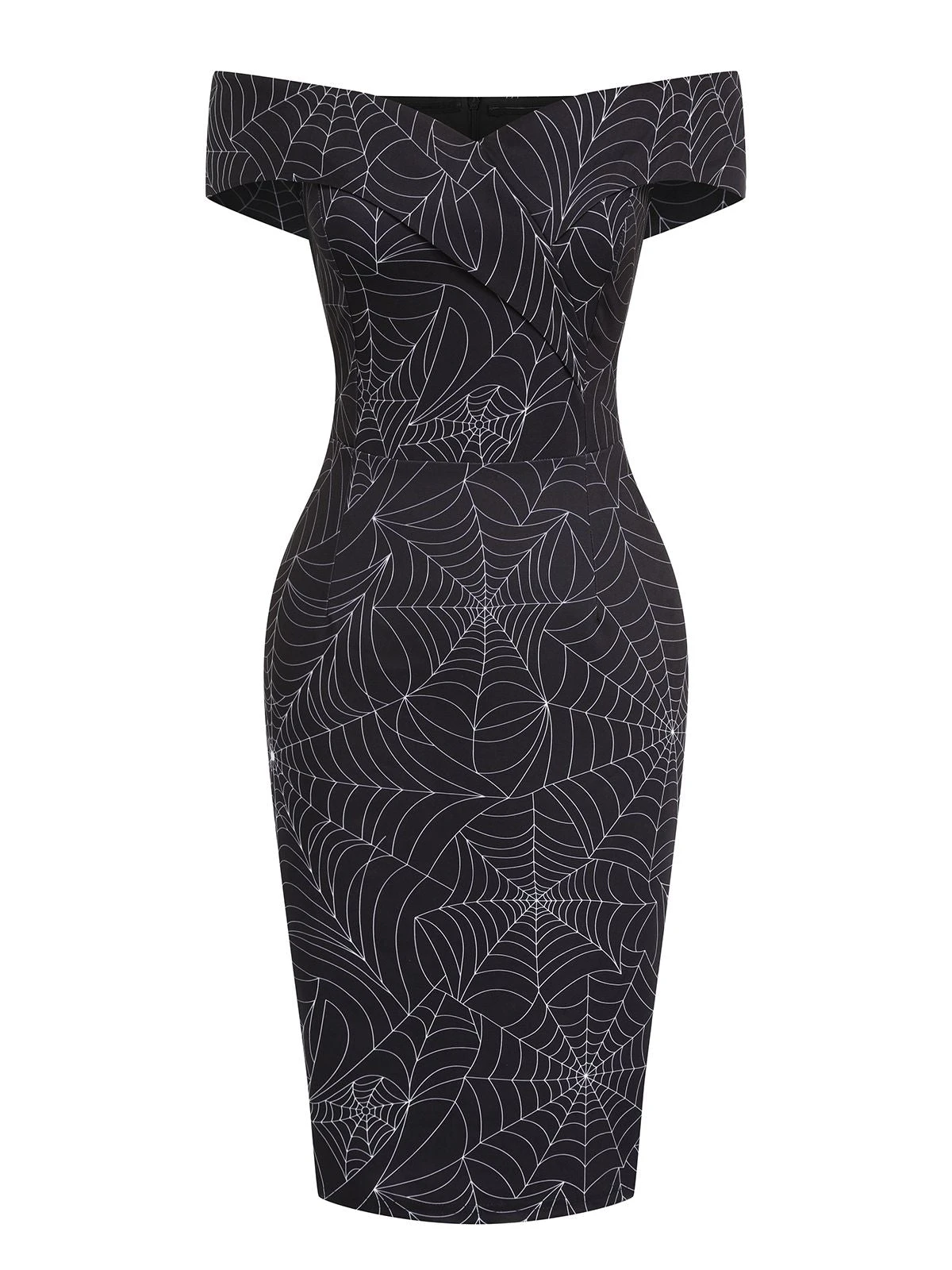 Black 1960s Off-shoulder Spider Web Dress 3 Black 1960s Off-shoulder Spider Web Dress - Image 3