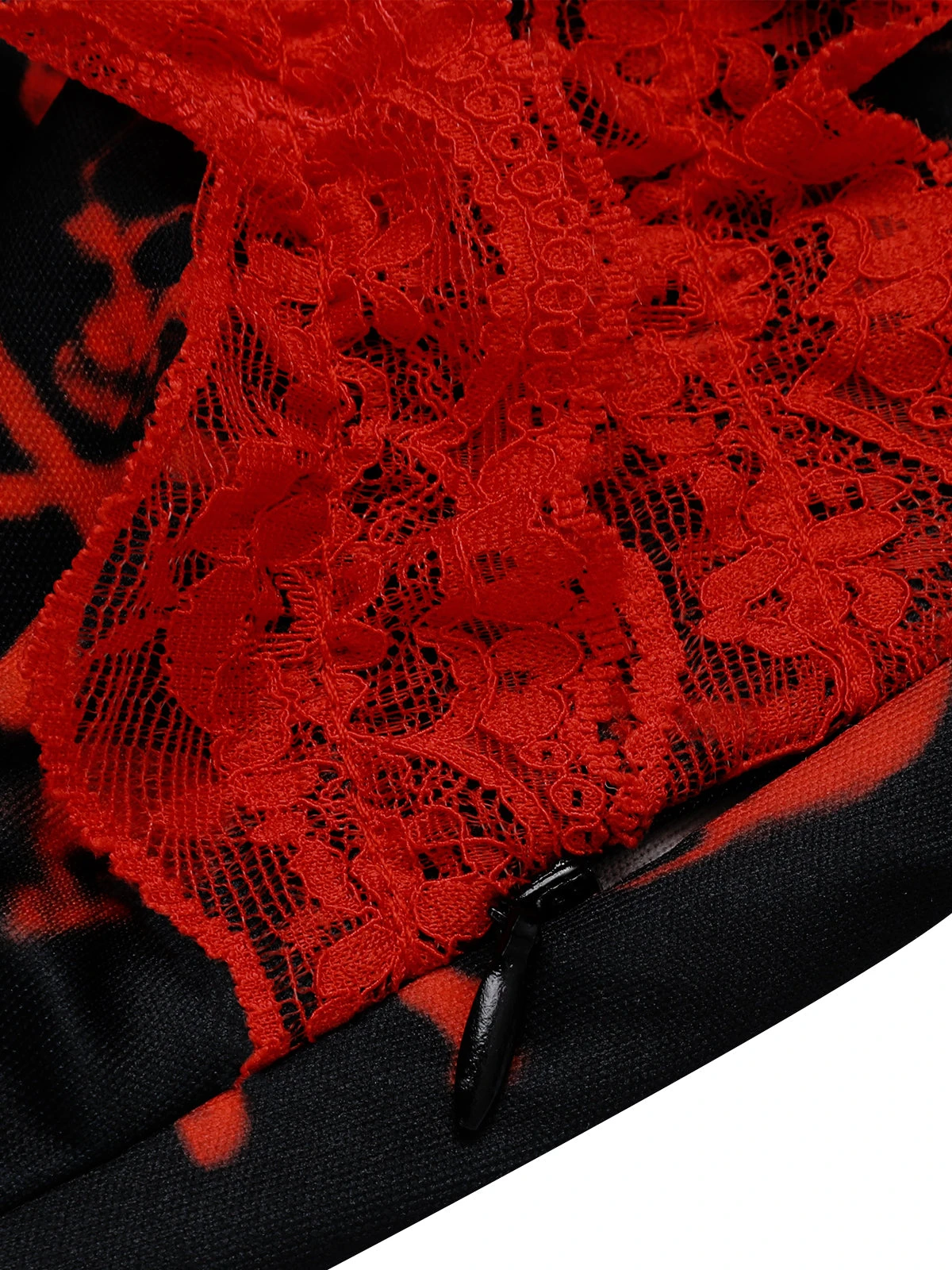 Black 1950s Skull Lace Strap Dress 6 Black 1950s Skull Lace Strap Dress - Image 6