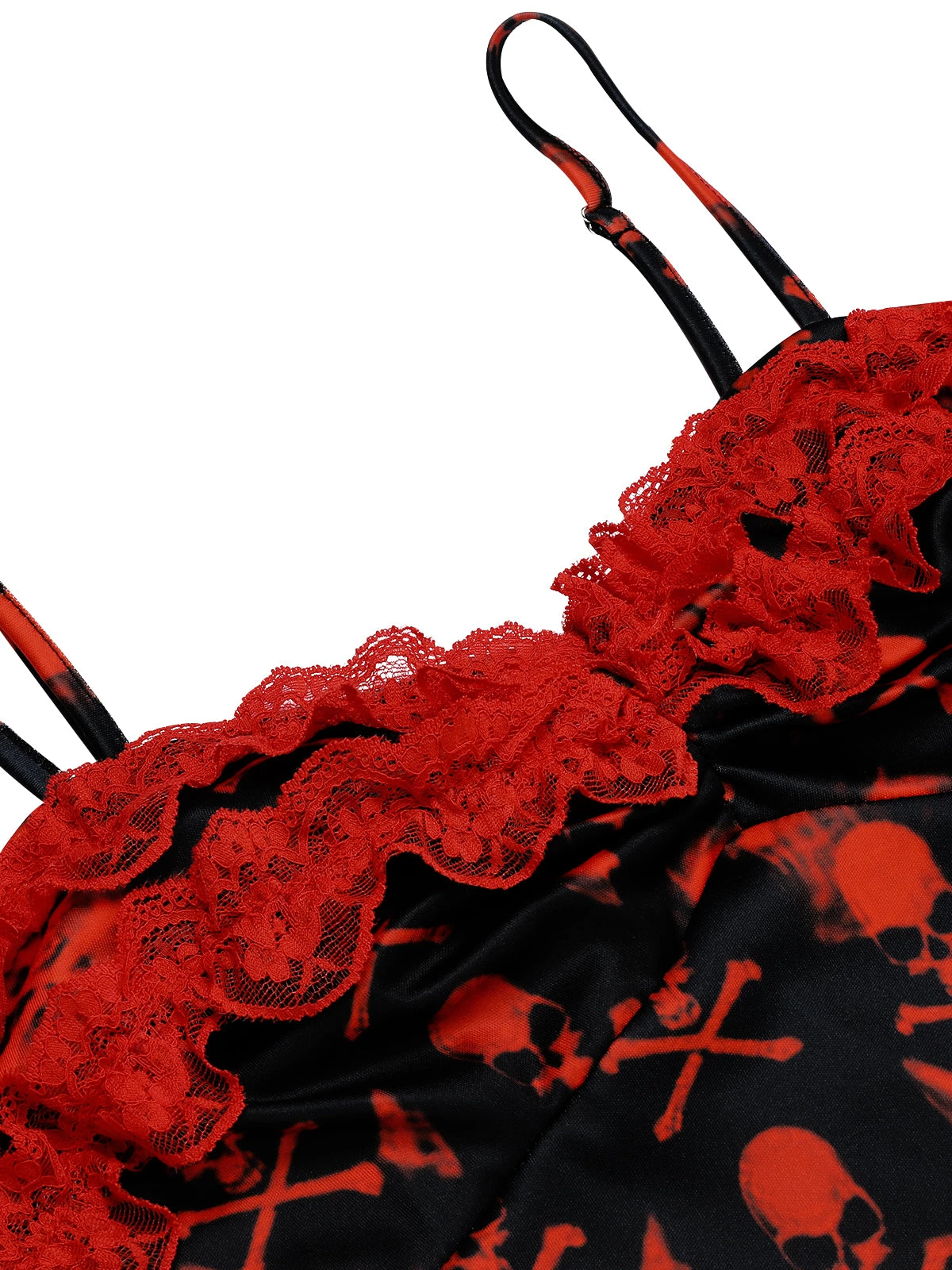 Black 1950s Skull Lace Strap Dress 5 Black 1950s Skull Lace Strap Dress - Image 5