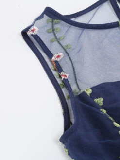 1950s Flower Gauze Sleeveless Swing Dress -Candi Clothing Shop SCV021197 NB 4