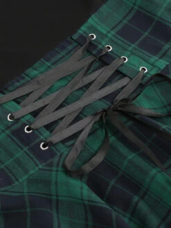 Green 1950s Long Sleeve Patchwork Swing Dress 11 Green 1950s Long Sleeve Patchwork Swing Dress -Candi Clothing Shop SCV021198 G 4