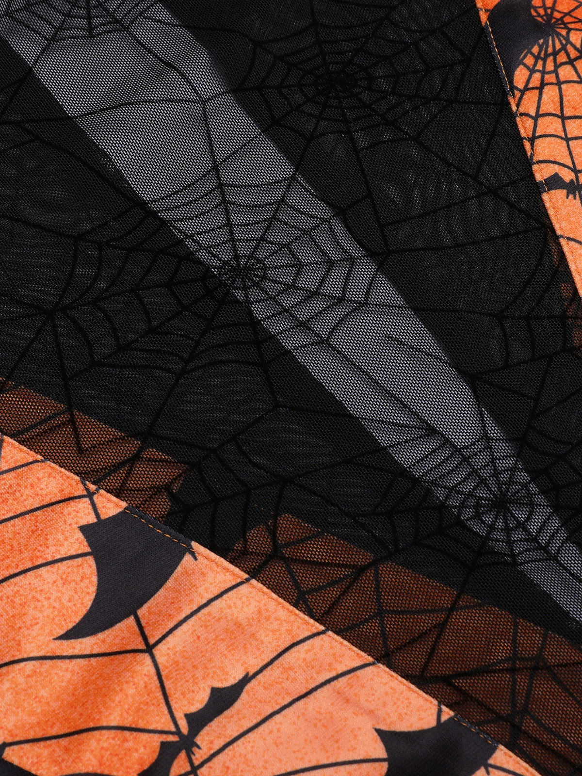 Orange Halloween Spider Sleeve Vintage Dress 5 Orange Halloween Spider Sleeve Vintage Dress - Image 5