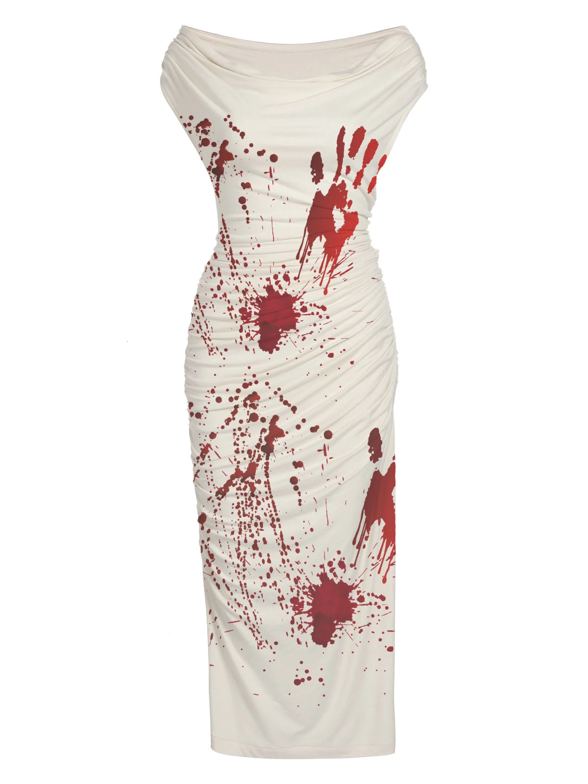 White 1960s Halloween Blood Pencil Dress 1 White 1960s Halloween Blood Pencil Dress