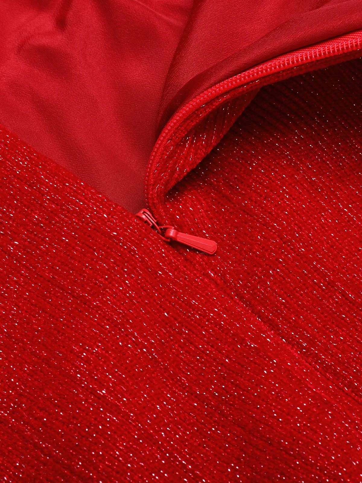 Red 1950s Solid Plush Christmas Dress 7 Red 1950s Solid Plush Christmas Dress - Image 7