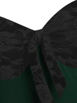 Green 1950s Lace Patchwork Swing Dress -Candi Clothing Shop SCV021307 2