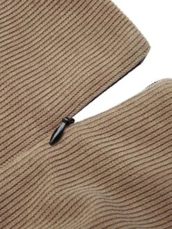 Khaki 1950s Knitted Leather Patchwork Dress -Candi Clothing Shop SCV021317 5