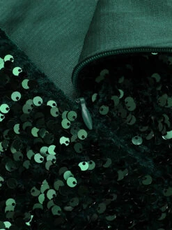 Green 1960s Sequins Off-Shoulder Pencil Dress 12 Green 1960s Sequins Off-Shoulder Pencil Dress -Candi Clothing Shop SCV021325 6