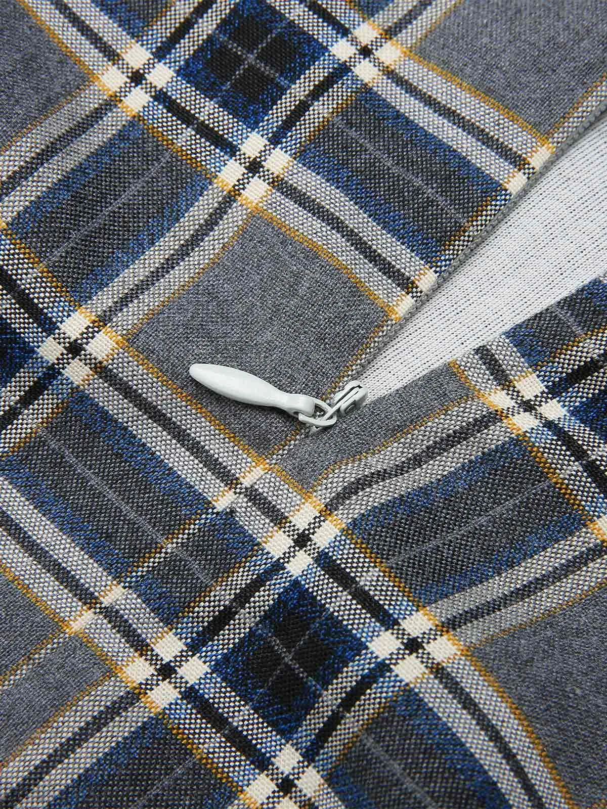 Gray 1960s Plaid Patchwork Pencil Dress 6 Gray 1960s Plaid Patchwork Pencil Dress - Image 6