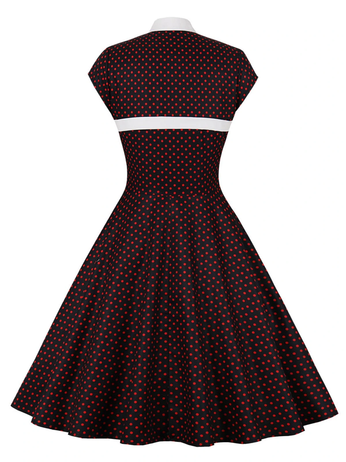 1950s Polka Dots Heart Collar Dress 3 1950s Polka Dots Heart Collar Dress - Image 3