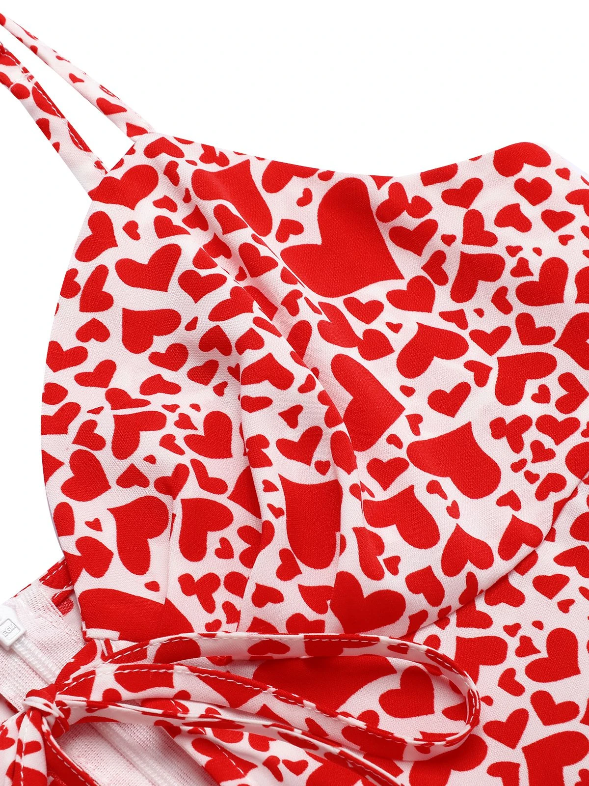 Red 1960s Heart Strap Fishtail Dress 5 Red 1960s Heart Strap Fishtail Dress - Image 5