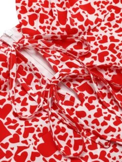 Red 1960s Heart Strap Fishtail Dress 13 Red 1960s Heart Strap Fishtail Dress -Candi Clothing Shop SCV021518 6