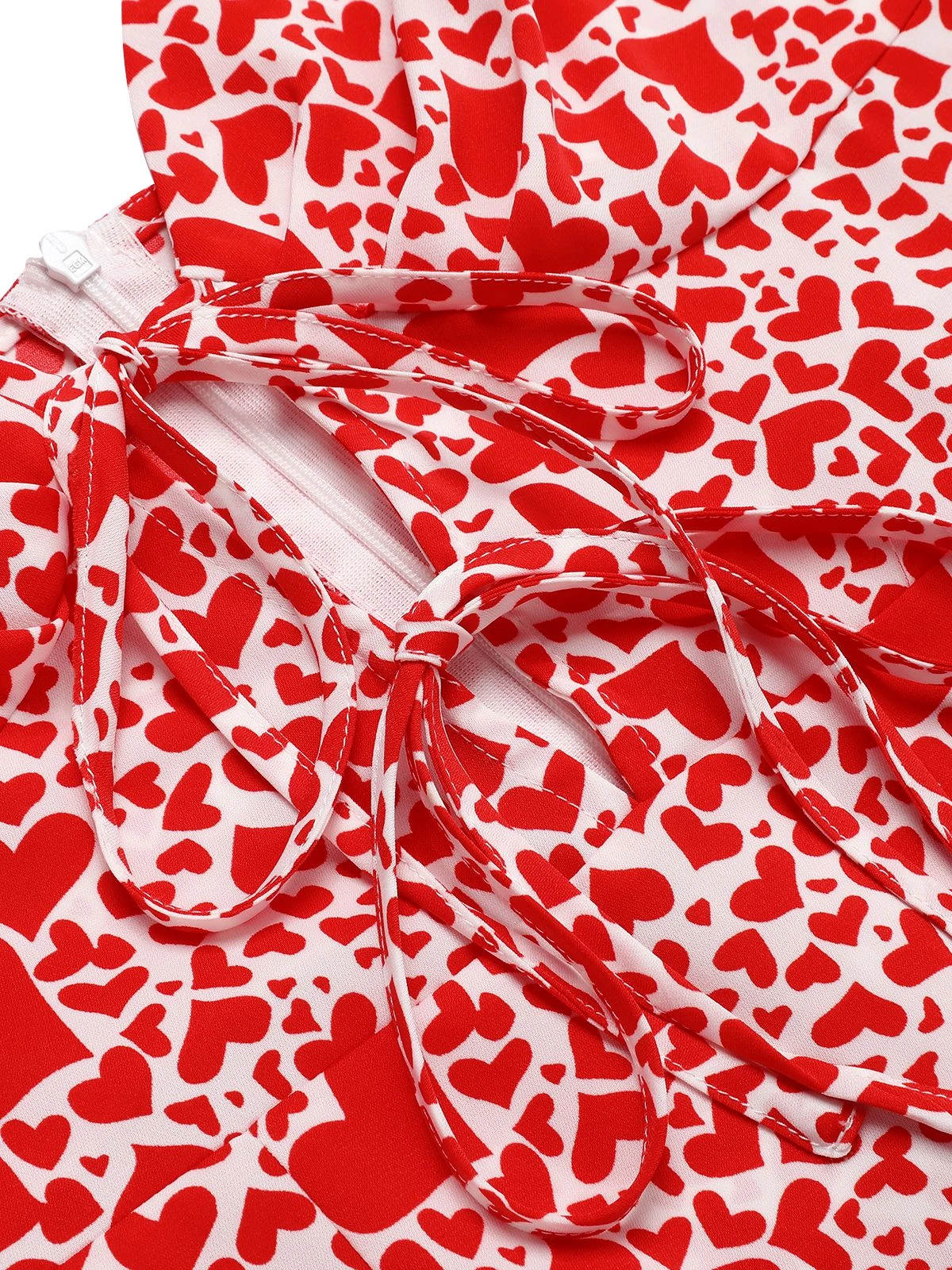 Red 1960s Heart Strap Fishtail Dress 7 Red 1960s Heart Strap Fishtail Dress - Image 7