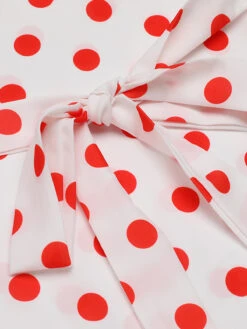 White 1930s Polka Dot Sleeveless Dress -Candi Clothing Shop SCV021520 5