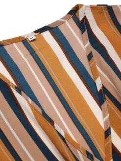 Earth Yellow 1950s Stripes Wrap Waist Dress 11 Earth Yellow 1950s Stripes Wrap Waist Dress -Candi Clothing Shop SCV021566 4