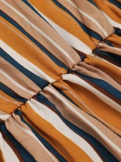 Earth Yellow 1950s Stripes Wrap Waist Dress 13 Earth Yellow 1950s Stripes Wrap Waist Dress -Candi Clothing Shop SCV021566 6