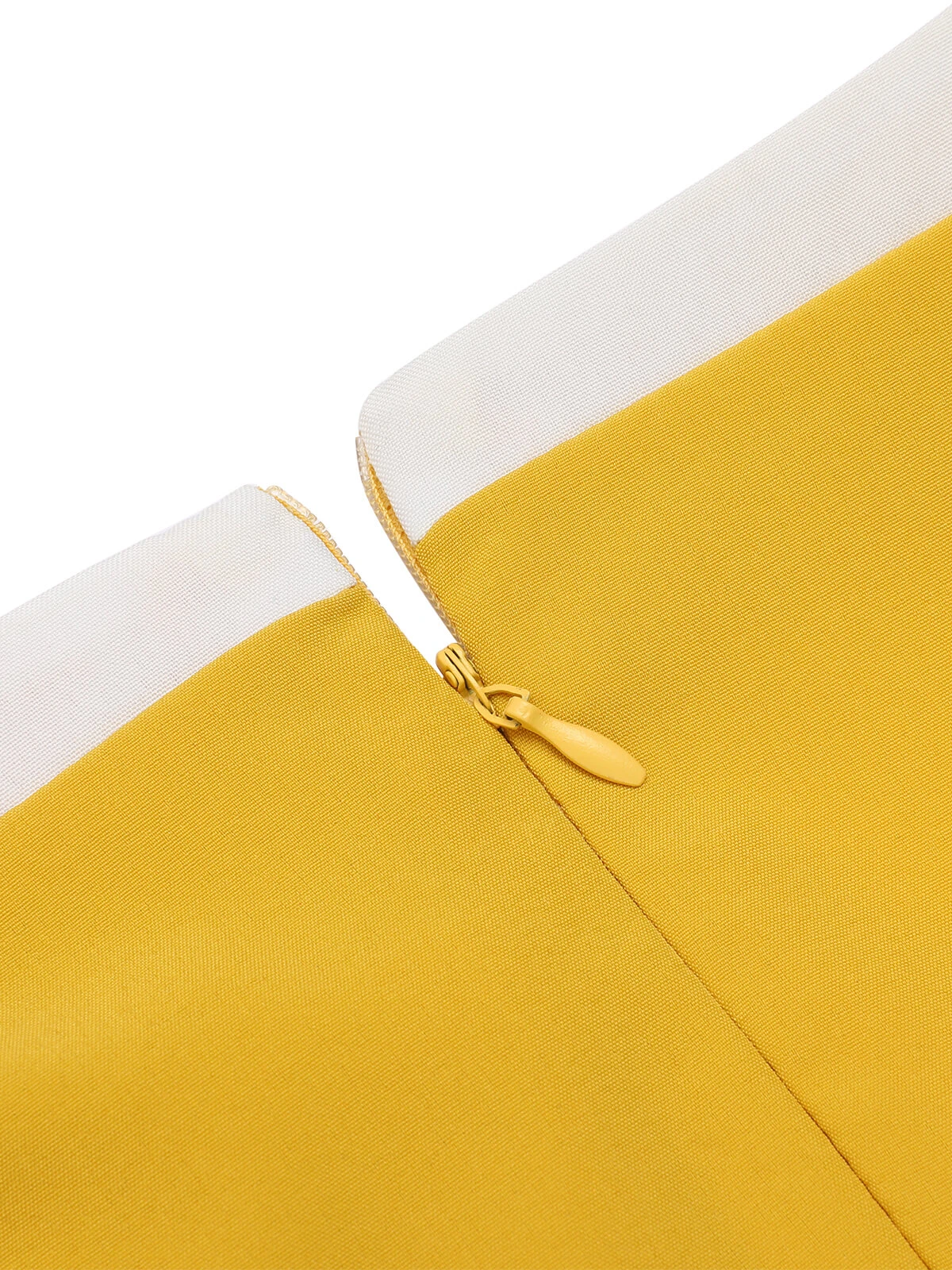 Yellow & White 1940s Buttons Patchwork Dress 6 Yellow & White 1940s Buttons Patchwork Dress - Image 6