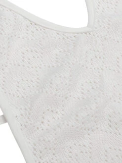 White 1960s Knitted Halter Dress Cover-Up 11 White 1960s Knitted Halter Dress Cover-Up -Candi Clothing Shop SCXL000515 4