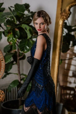 [US Warehouse] Blue 1920s Sequined Flapper Dress -Candi Clothing Shop SVH034316 BL 4