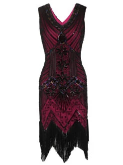 [US Warehouse] Rose Red 1920s Flapper Sequin Dress -Candi Clothing Shop SVH034316 RR 1 f314d41f a094 45cc 9220 f519bdbef298