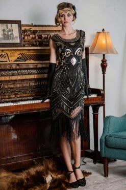 [US Warehouse] 1920s Sequined Fringe Flapper Dress -Candi Clothing Shop SVH034324 B 3