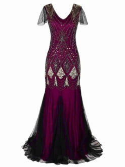 [US Warehouse] Rose Red 1920s Sequined Maxi Flapper Dress -Candi Clothing Shop SVH034483 RR 1 209981cb 1505 4186 be44 c7d296e78fc1 1