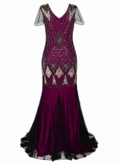 [US Warehouse] Rose Red 1920s Sequined Maxi Flapper Dress -Candi Clothing Shop SVH034483 RR 3 ef910557 7318 43dd 8414 d4d463e83900