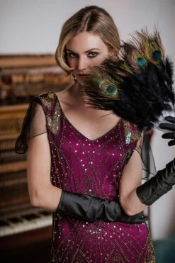 [US Warehouse] Rose Red 1920s Sequined Maxi Flapper Dress -Candi Clothing Shop SVH034483 RR 2