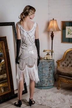 [US Warehouse] White 1920s Fringed Flapper Dress -Candi Clothing Shop SVV031857 W 2