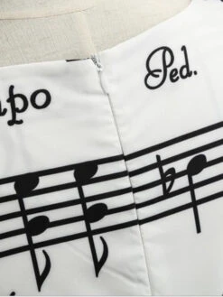 White 1950s Music Note Swing Dress -Candi Clothing Shop SVV031902 W 5