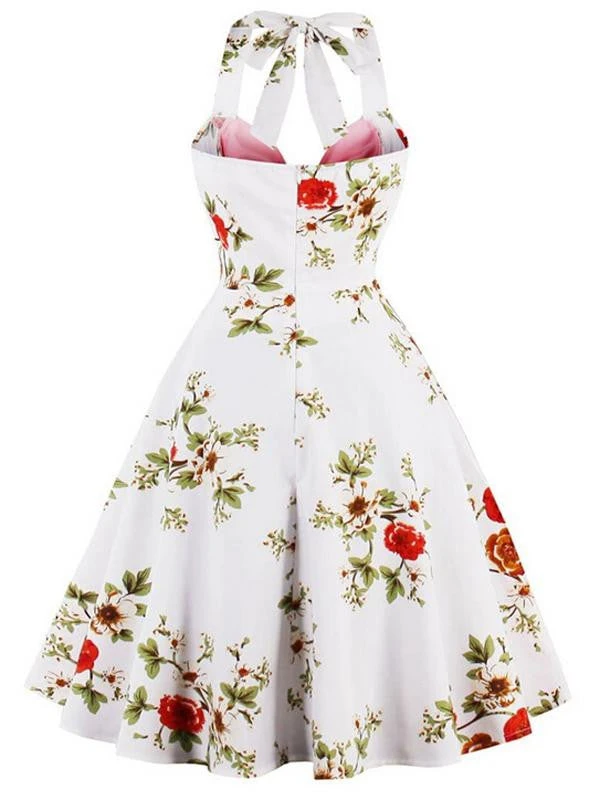 1950s Halter Floral Swing Dress 2 1950s Halter Floral Swing Dress - Image 2