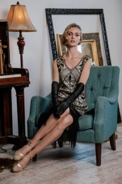 [US Warehouse] White 1920s Sequined Fringe Dress -Candi Clothing Shop SVV032058 W 2