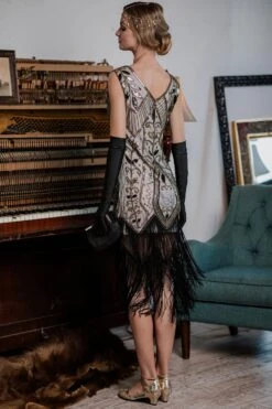 [US Warehouse] White 1920s Sequined Fringe Dress -Candi Clothing Shop SVV032058 W 3