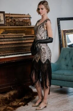 [US Warehouse] White 1920s Sequined Fringe Dress -Candi Clothing Shop SVV032058 W 4