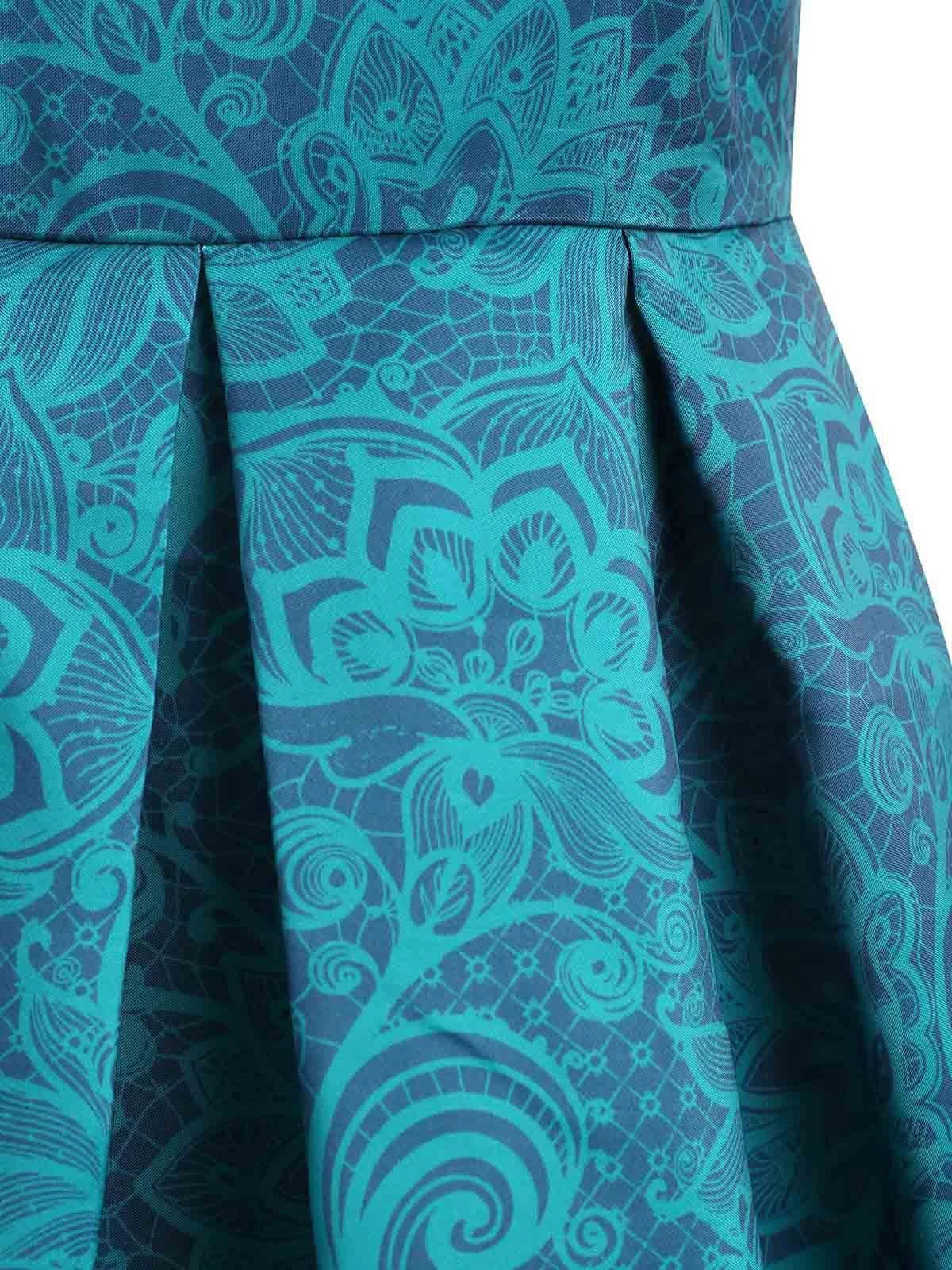 Blue 1950s Floral Sweetheart Swing Dress 4 Blue 1950s Floral Sweetheart Swing Dress - Image 4