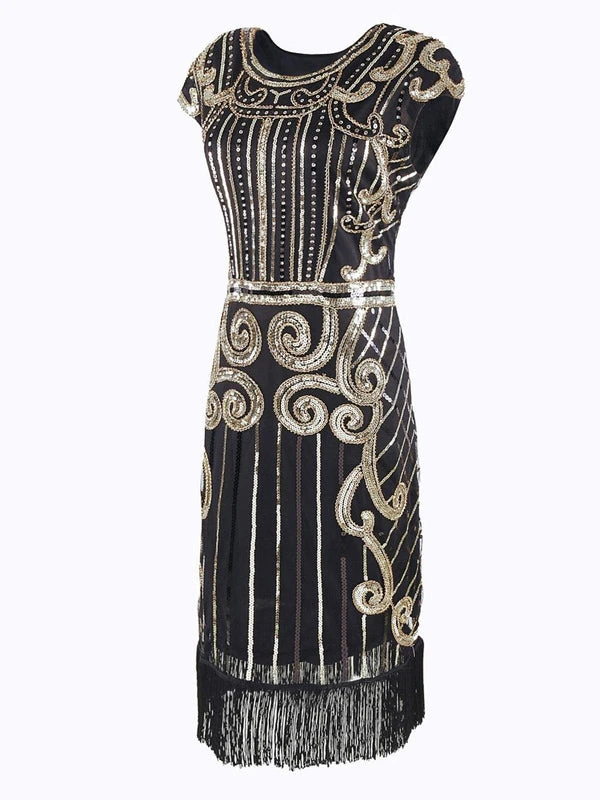 Black 1920s Sequined Flapper Dress 6 Black 1920s Sequined Flapper Dress - Image 6