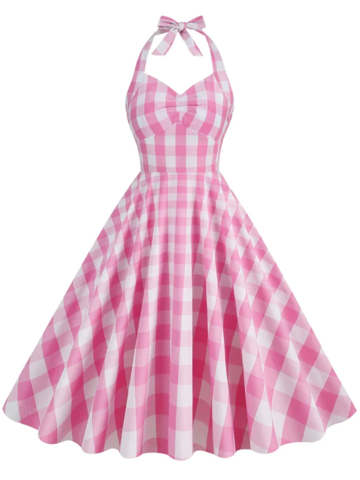 1950s Plaid Halter Swing Dress 1 1950s Plaid Halter Swing Dress