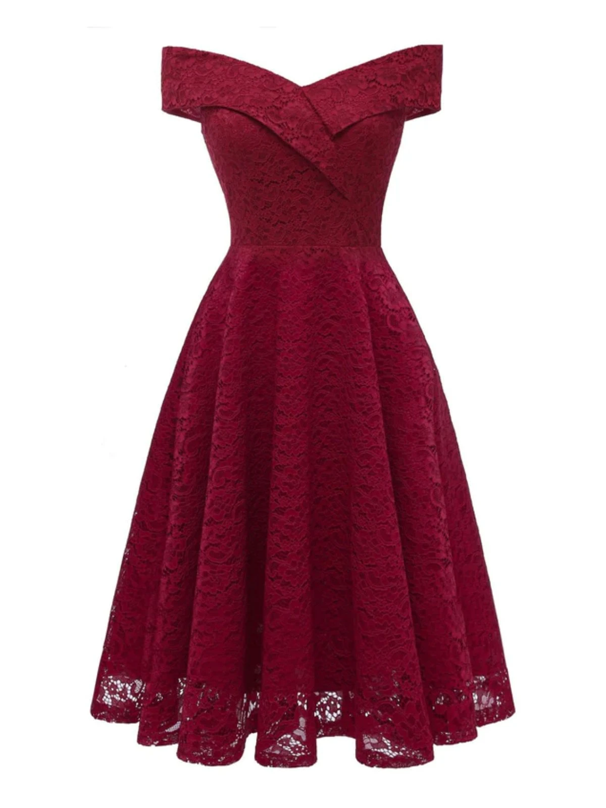 1950s Lace Floral Swing Dress 1 1950s Lace Floral Swing Dress